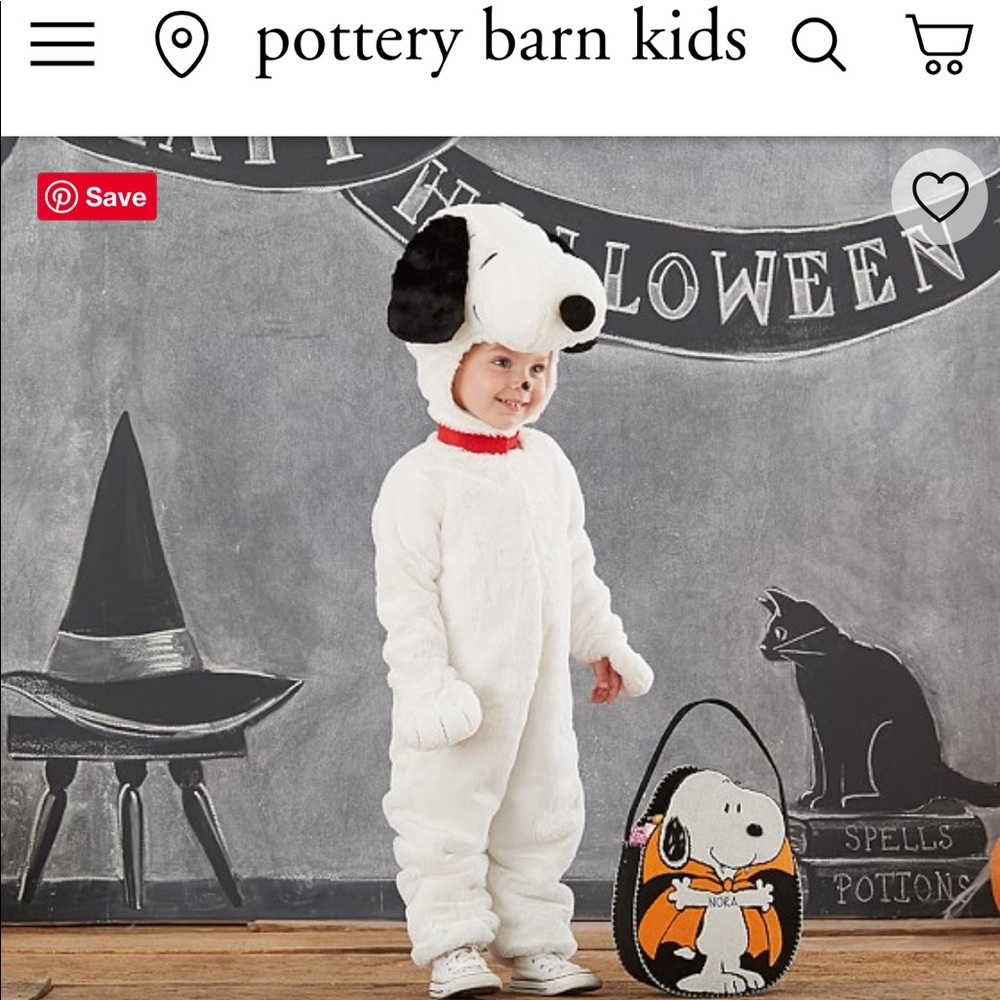 PB Kids Snoopy Halloween Costume 4T